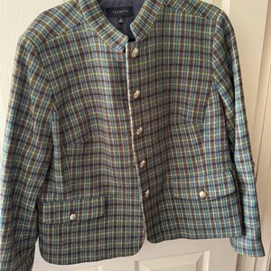 Talbots Women's Multicolor Plaid Blazer